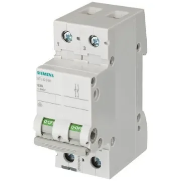 Siemens 2P Pole Isolator Switch - 80A Maximum Current - 5TL1280-0 product image