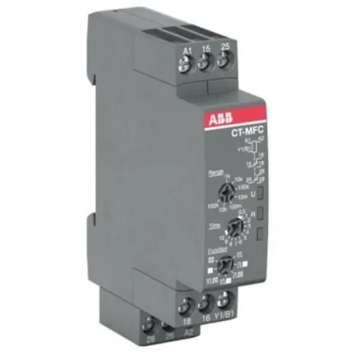 ABB CT-C Series DIN Rail, Snap-On Timer Relay, 12 - 240V ac, 2-Contact, 0.05 s - 100h, SPDT - 1SVR508020R1100  CT-MFC.21 product image