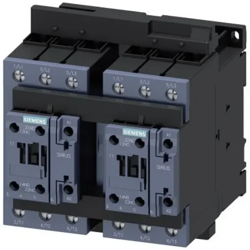 Siemens SIRIUS Reversing Contactor, 230 V ac Coil, 3-Pole, 80 A, 37 kW, 3NO - 3RA2338-8XB30-1AL2 product image
