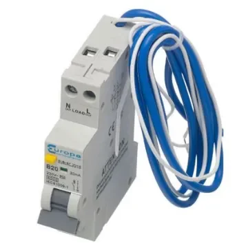 Europa RCBO, 10A Current Rating, 1P Poles, 30mA Trip Sensitivity, Type AC, EUC7R Range - EUC7RC.10/1CA product image