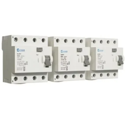 Europa EUR1 RCCB, 63A, 4 Pole, 100mA, Type A, 230V ac - EUR163.100/4A product image