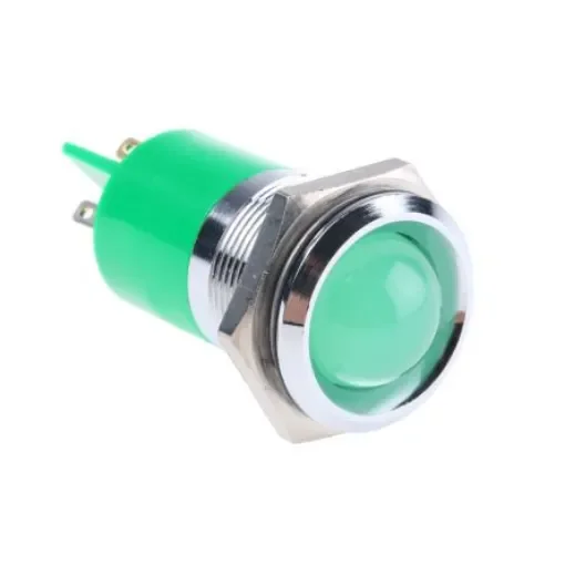 RS PRO Green Panel Mount Indicator, 230V ac, 22mm Mounting Hole Size - 210759 product image
