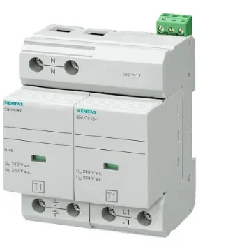 Siemens 3 Phase Surge Protector, 100kA, DIN Rail Mount - 5SD7412-1 product image