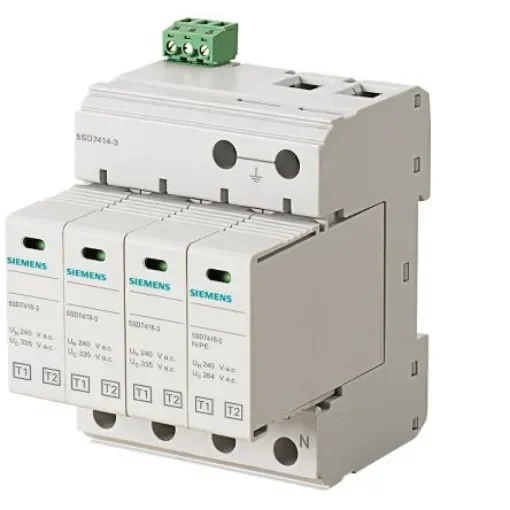 Siemens 3 Phase Surge Protector, 50kA, DIN Rail Mount - 5SD7414-3 product image