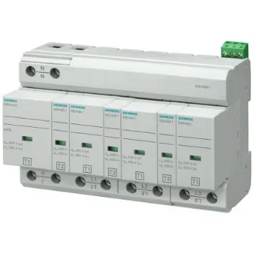 Siemens 3 Phase Surge Protector, 25kA, DIN Rail Mount - 5SD7444-1 product image