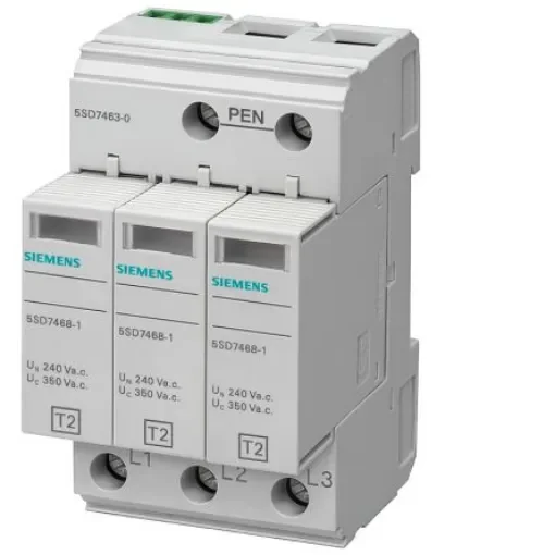 Siemens 1 Phase Surge Protector, 25kA, DIN Rail Mount - 5SD7463-0 product image