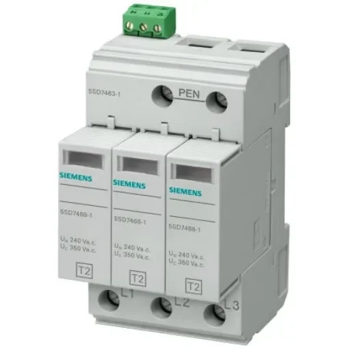 Siemens 1 Phase Surge Protector, 25kA, DIN Rail Mount - 5SD7463-1 product image