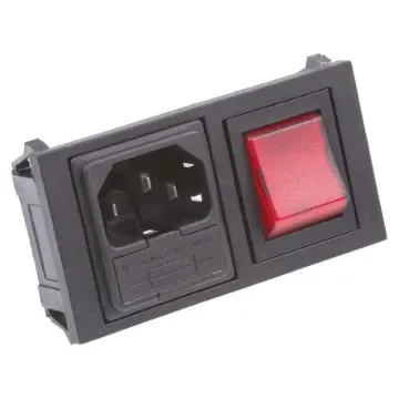 Bulgin C14 Snap-In IEC Connector Male, 10A, 250 V, Fuse Size 5 x 20mm - BZH01/Z0000/11 product image