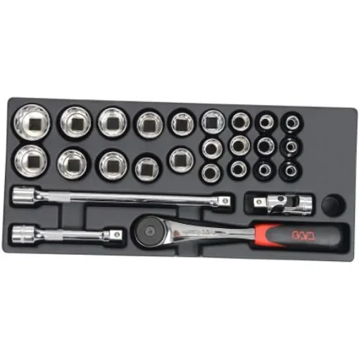 SAM 22-Piece Imperial 1/2 in Standard Socket Set with Ratchet, 6 point - 75-S22PM product image
