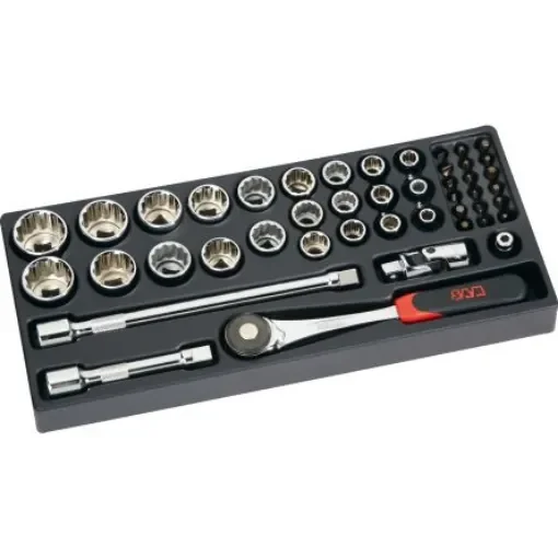 SAM 45-Piece Imperial 1/2 in Standard Socket Set with Ratchet, 6 point - 75-S45PM product image
