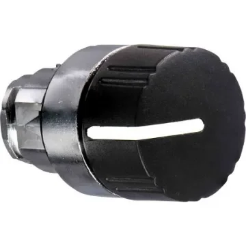 Schneider Electric ZB4 Series 2 Position Selector Switch Head, 22mm Cutout, Black Handle - ZB4BD29 product image