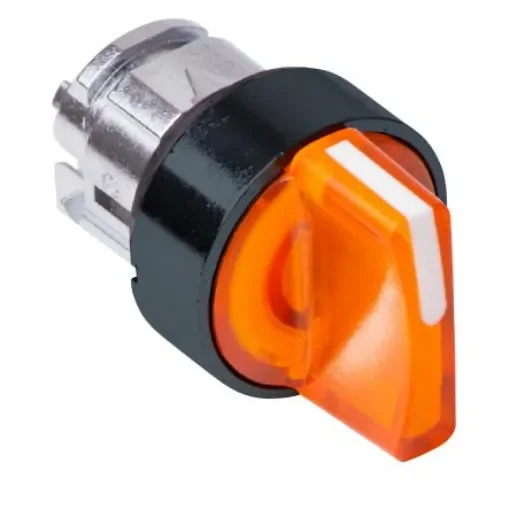 Schneider Electric ZB4 Series 3 Position Selector Switch Head, 22mm Cutout, Orange Handle - ZB4BK15537 product image