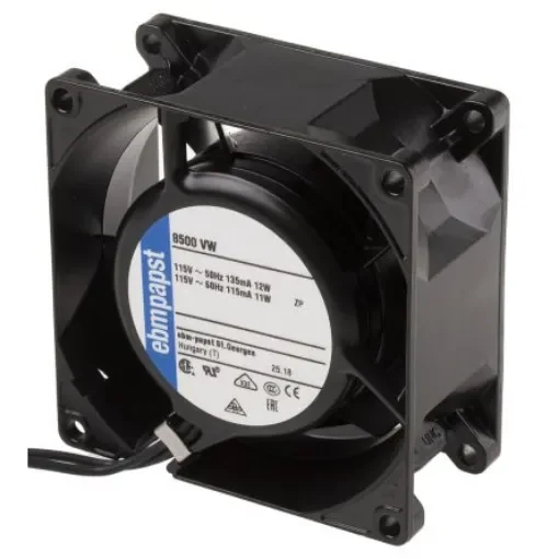 ebm-papst 8000 V Series Axial Fan, 115 V ac, AC Operation, 50m³/h, 12W, 80 x 80 x 38mm - 8500VW product image