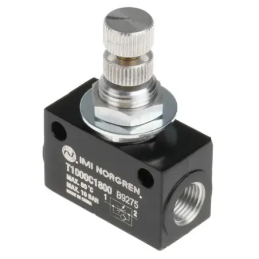 Norgren T1000 Series Threaded Flow Regulator, G 1/8 Female Inlet Port x G 1/8 Female Outlet Port - T1000C1800 product image