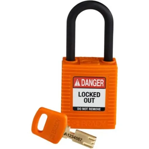 Brady LOTO-101 Key Weatherproof Nylon Padlock, 6.35mm Shackle, 38.00mm Body - 150230 product image