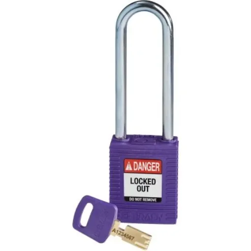 Brady LOTO-101 Key Weatherproof Nylon, Steel Padlock, 6.35mm Shackle, 38.00mm Body - 150233 product image