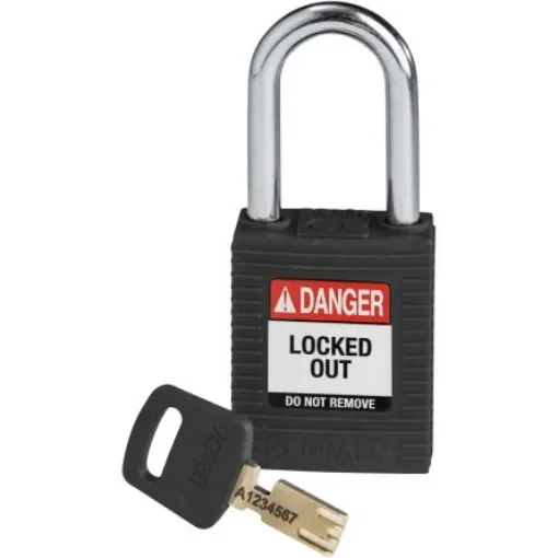 Brady LOTO-101 Key Weatherproof Nylon, Steel Padlock, 6.35mm Shackle, 38.00mm Body - 150234 product image