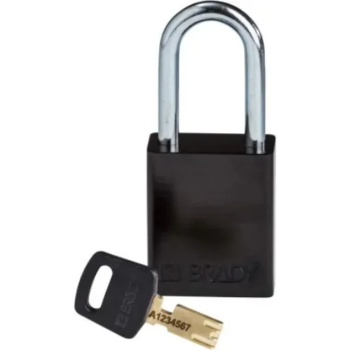 Brady LOTO-99 Key Weatherproof Aluminium Padlock, 6.35mm Shackle, 38.00mm Body - 150243 product image