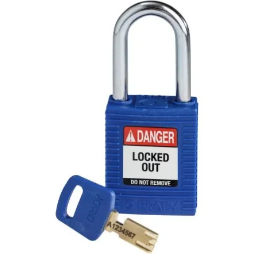 Brady LOTO-101 Key Weatherproof Nylon, Steel Padlock, 6.35mm Shackle, 38.00mm Body - 150251 product image