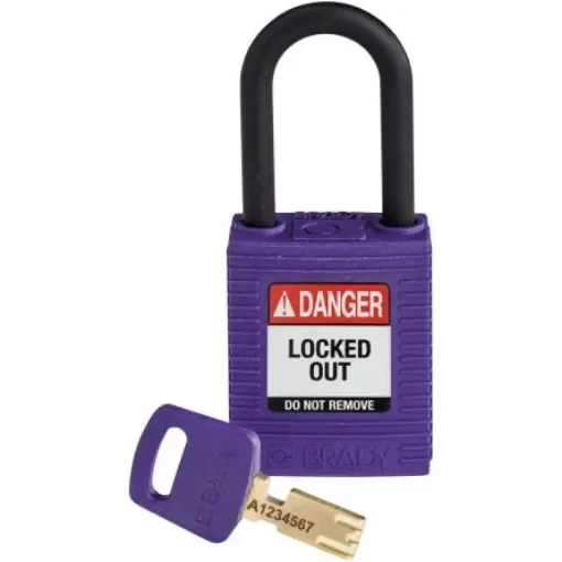 Brady LOTO-101 Key Weatherproof Nylon Padlock, 6.35mm Shackle, 38.00mm Body - 150272 product image