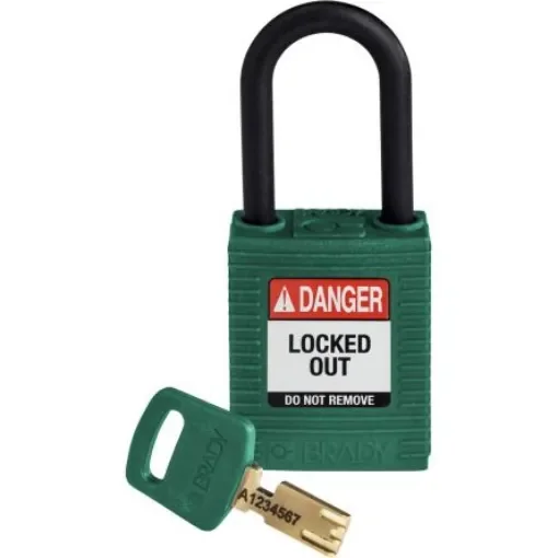 Brady LOTO-101 Key Weatherproof Nylon Padlock, 6.35mm Shackle, 38.00mm Body - 150273 product image