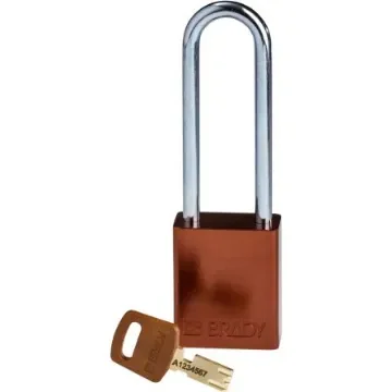 Brady LOTO-99 Key Weatherproof Aluminium Padlock, 6.35mm Shackle, 38.00mm Body - 150284 product image