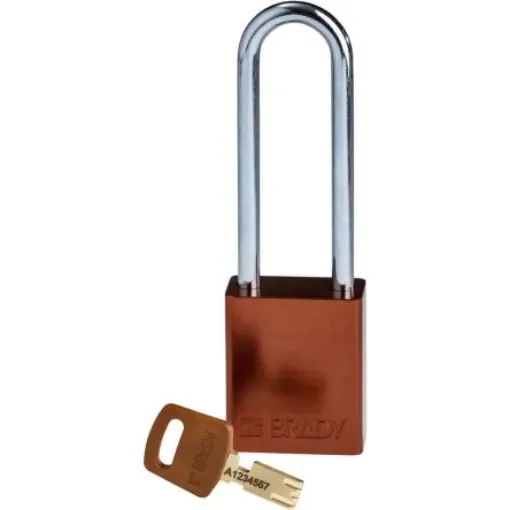 Brady LOTO-99 Key Weatherproof Aluminium Padlock, 6.35mm Shackle, 38.00mm Body - 150284 product image
