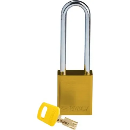 Brady LOTO-99 Key Weatherproof Aluminium Padlock, 6.35mm Shackle, 38.00mm Body - 150285 product image