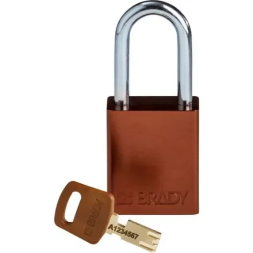 Brady LOTO-99 Key Weatherproof Aluminium Padlock, 6.35mm Shackle, 38.00mm Body - 150286 product image