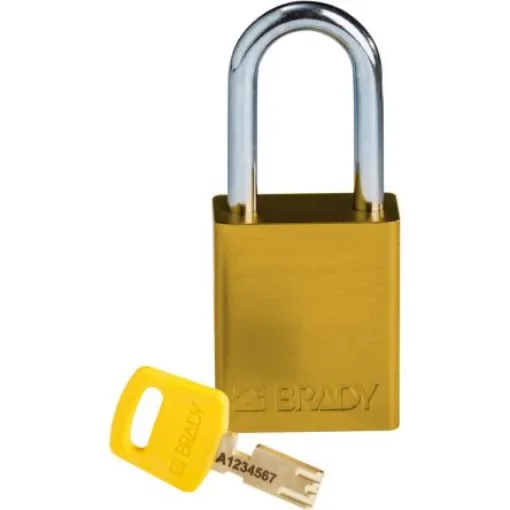 Brady LOTO-99 Key Weatherproof Aluminium Padlock, 6.35mm Shackle, 38.00mm Body - 150288 product image