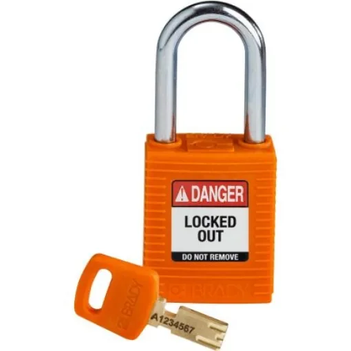Brady LOTO-101 Key Weatherproof Nylon, Steel Padlock, 6.35mm Shackle, 38.00mm Body - 150320 product image