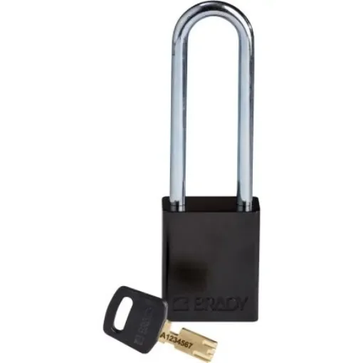 Brady LOTO-99 Key Weatherproof Aluminium Padlock, 6.35mm Shackle, 38.00mm Body - 150331 product image