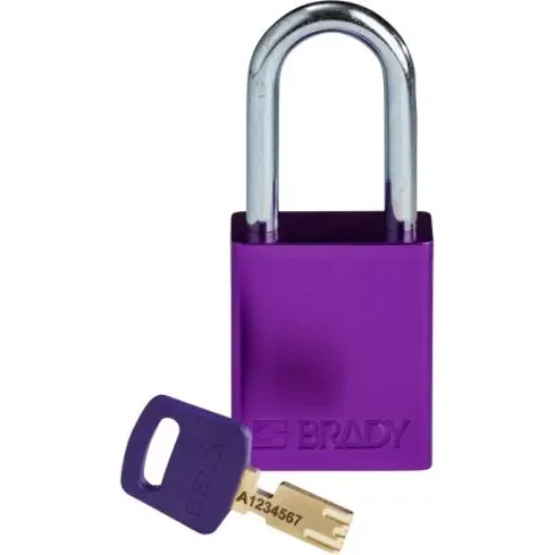 Brady LOTO-99 Key Weatherproof Aluminium Padlock, 6.35mm Shackle, 38.00mm Body - 150333 product image