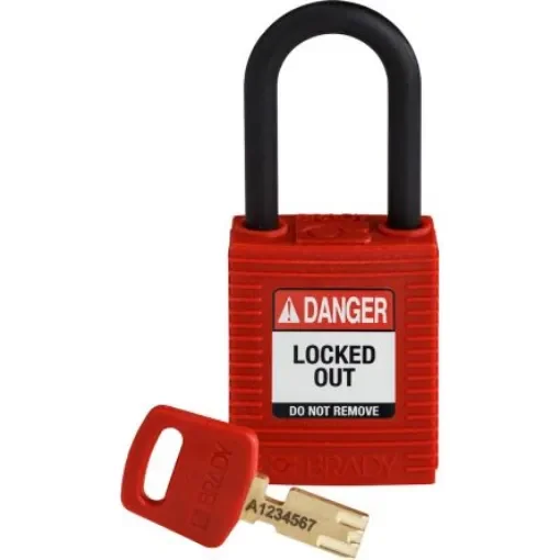 Brady LOTO-101 Key Weatherproof Nylon Padlock, 6.35mm Shackle, 38.00mm Body - 150342 product image