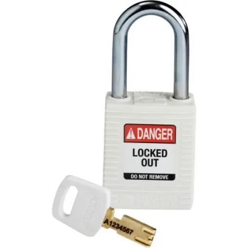 Brady LOTO-101 Key Weatherproof Nylon, Steel Padlock, 6.35mm Shackle, 38.00mm Body - 150367 product image