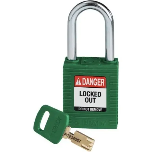 Brady LOTO-101 Key Weatherproof Nylon, Steel Padlock, 6.35mm Shackle, 38.00mm Body - 150368 product image