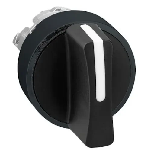 Schneider Electric Harmony XB4 Series 3 Position Selector Switch Head, 22mm Cutout, Black Handle - ZB4BD87 product image