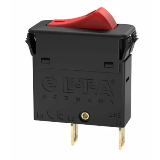 ETA Thermal Circuit Breaker - 3130  Single Pole 240V Voltage Rating Snap In, 2A Current Rating - 3130-F110-P7T1-W14QR7-2A product image