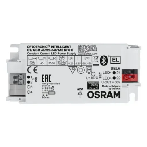 Osram LED Driver, 300V Output, 40W Output, 1A Output, Constant Current Dimmable - OTi-QBM-40/220-240/1A0-NFC-S product image
