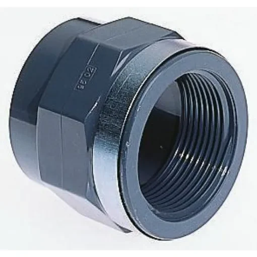 Georg Fischer Plastic Pipe Fitting, Straight Threaded Socket, Rp 1 1/2in to Cement 1-1/2in - 721911010 product image