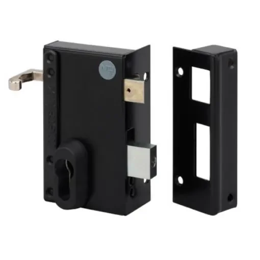 Dom Metalux Black Steel Rim Lock, Key Unlock - 9870 - FE98701020 product image
