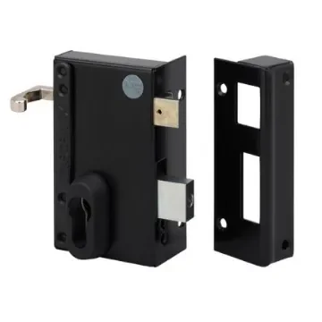 Dom Metalux Black Steel Rim Lock, Key Unlock - 9870 - FE98702020 product image