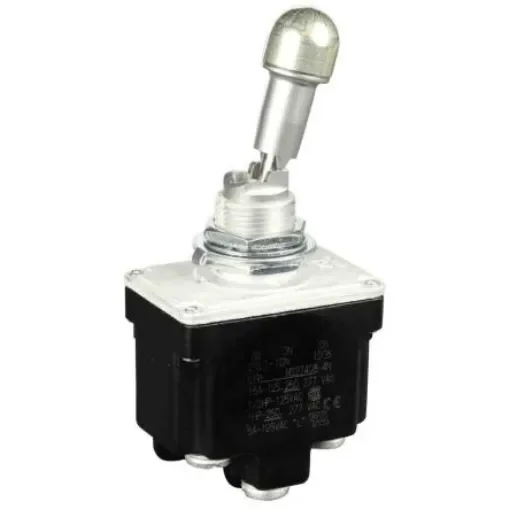 Honeywell Toggle Switch, Bushing Mount, DPDT, Screw Terminal, 125V ac - 2TL1-10N product image