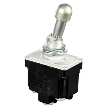 Honeywell Toggle Switch, Bushing Mount, DPDT, Screw Terminal, 125V ac - 2TL1-12A product image