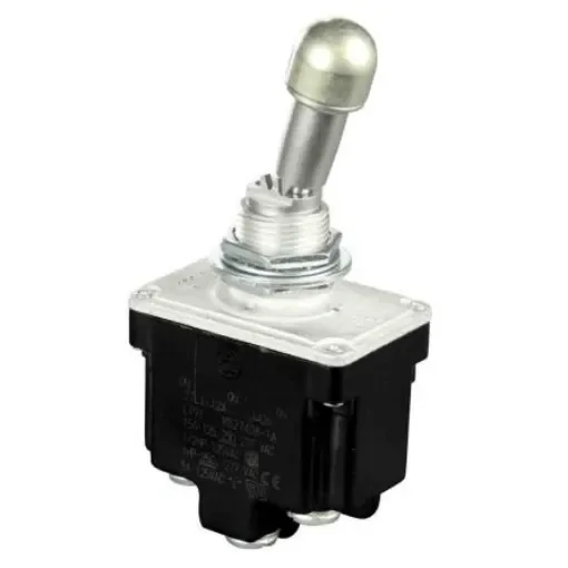 Honeywell Toggle Switch, Bushing Mount, DPDT, Screw Terminal, 125V ac - 2TL1-12A product image