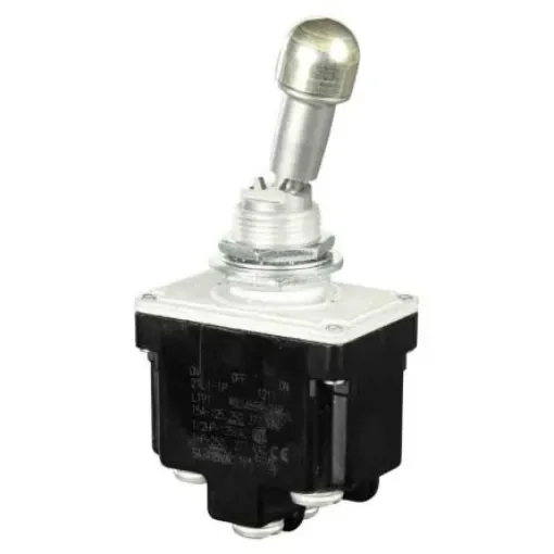 Honeywell Toggle Switch, Bushing Mount, DPDT, Screw Terminal, 125V ac - 2TL1-1P product image