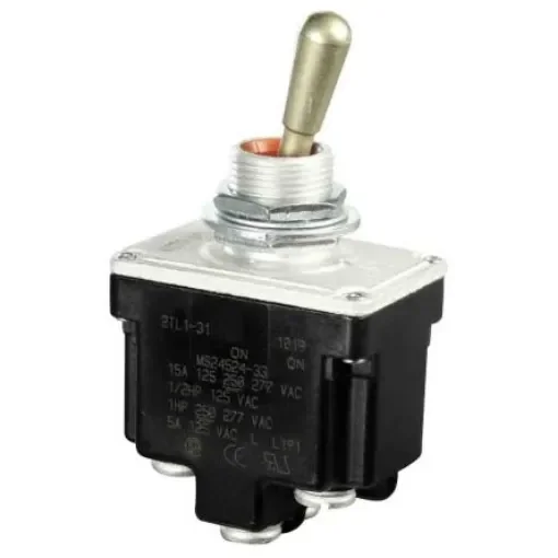 Honeywell Toggle Switch, Bushing Mount, DPDT, Screw Terminal, 125V ac - 2TL1-31 product image