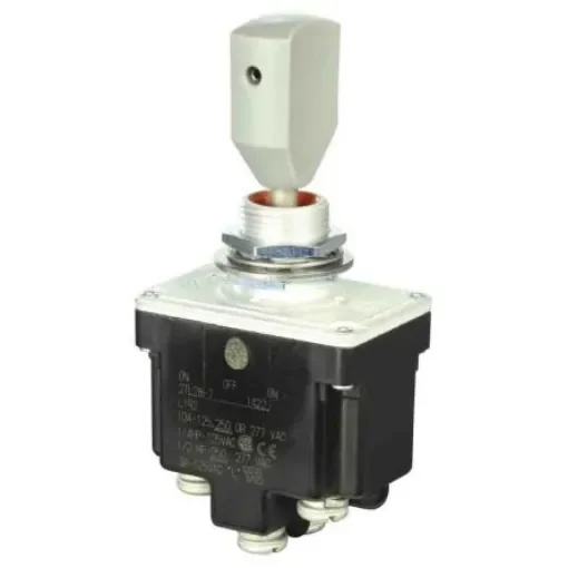 Honeywell Toggle Switch, Bushing Mount, On-Off-On, DPDT, Screw Terminal, 125V ac - 2TL28-1 product image