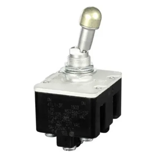 Honeywell Toggle Switch, Bushing Mount, On-On, 4PDT, Screw Terminal, 125V ac - 4TL1-3F product image