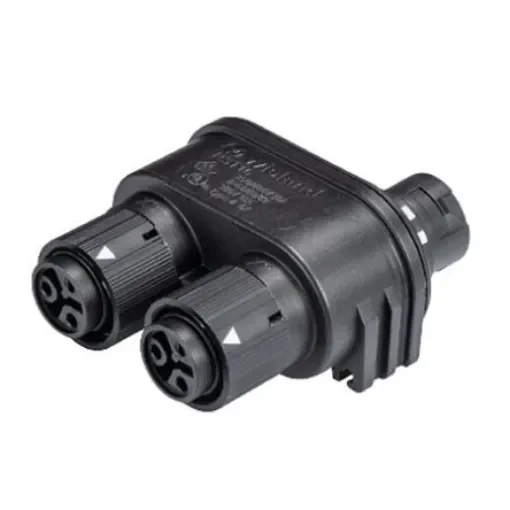Wieland RST MINI Series Connector, 2-Pole, Female, 3-Way, Push-In, 16A, IP66, IP68, IP69 - 46.030.1254.1 product image